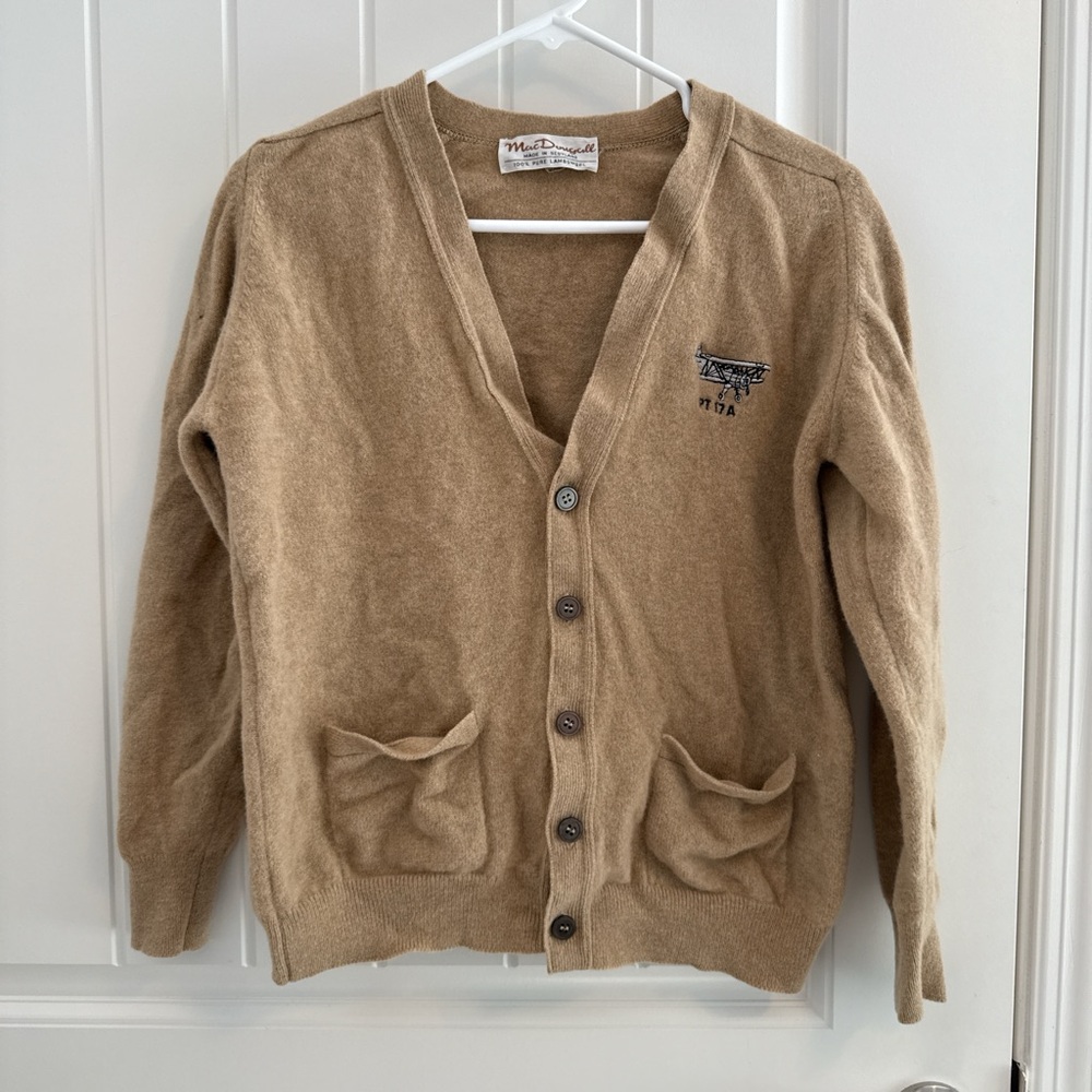 Vintage MacDougall Men’s Lambswool Button-Up Cardigan